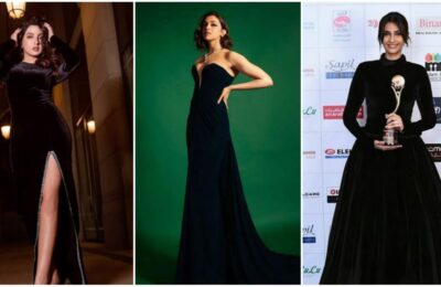 Nora Fatehi, Deepika Padukone y Sonam Kapoor son "cazadoras clásicas" con un vestido de terciopelo negro, obtén ideas