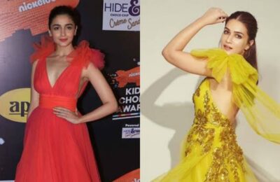 ¡Batalla de los vibrantes vestidos de tul!  El vestido rojo de Alia Bhatt versus el vestido amarillo de Kriti Sanon: ¿cuál es tu elección?