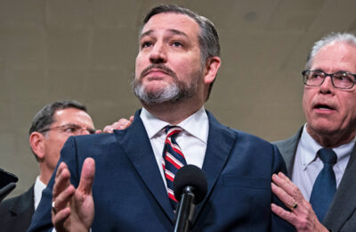 Ted Cruz hace una pausa en su divagación para un '¡Ted Cruz apesta!'  Objetante